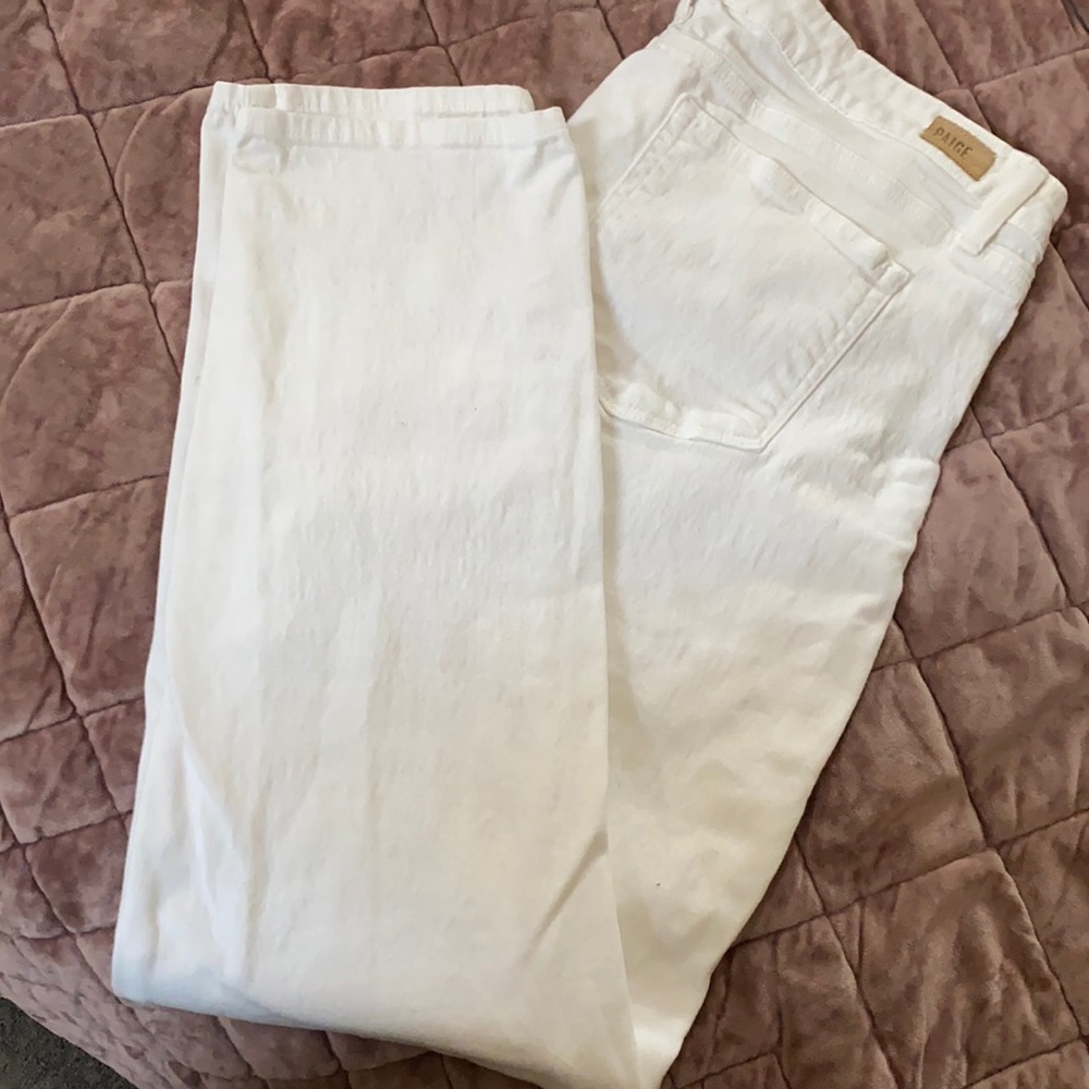Paige Kylie crop white denim jeans